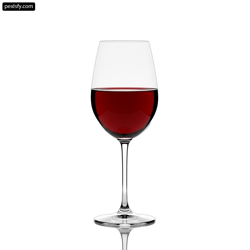 Glass of red wine on a white background png transparent background