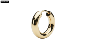 Gold hoop earring on a white background png transparent background