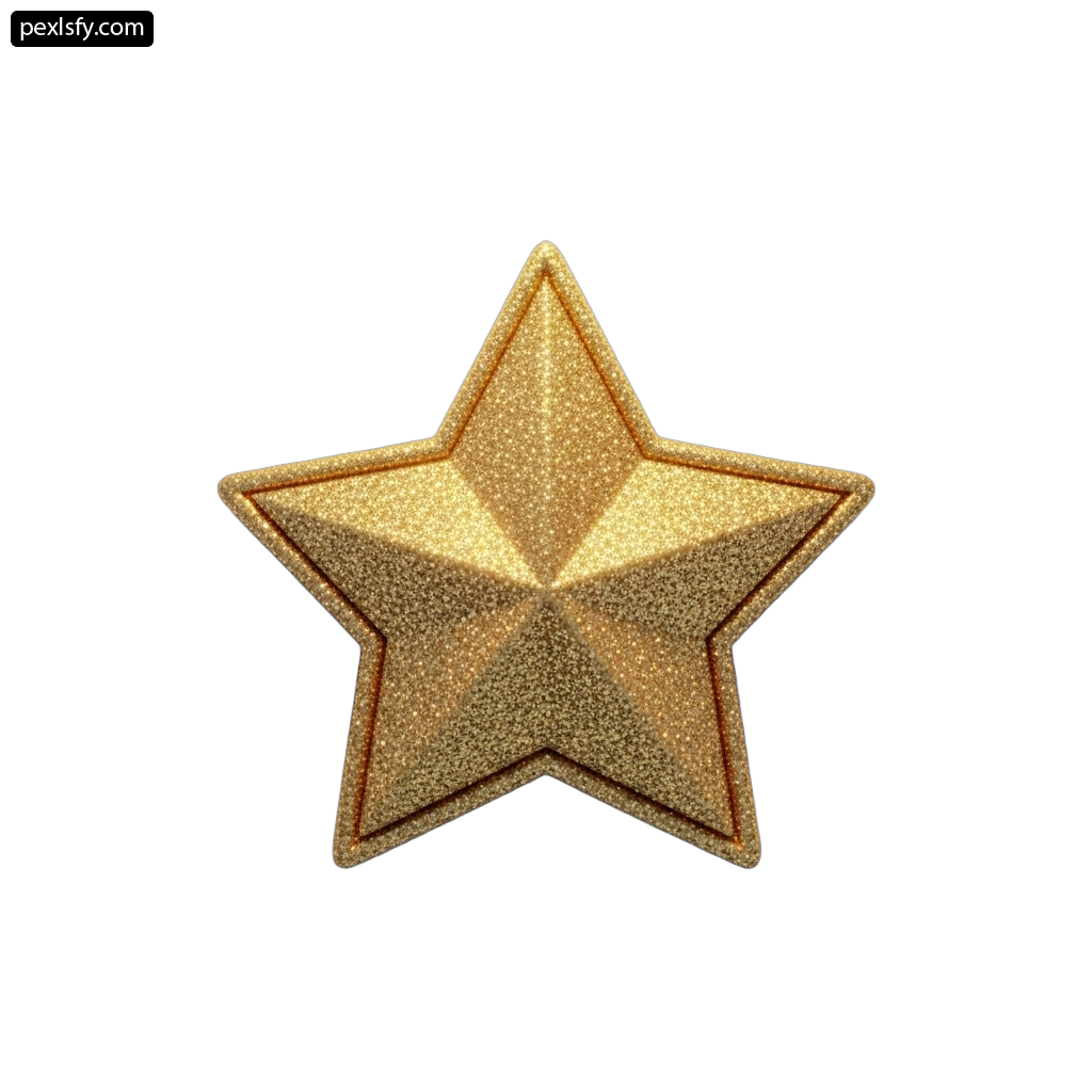Gold star on a white background png transparent background