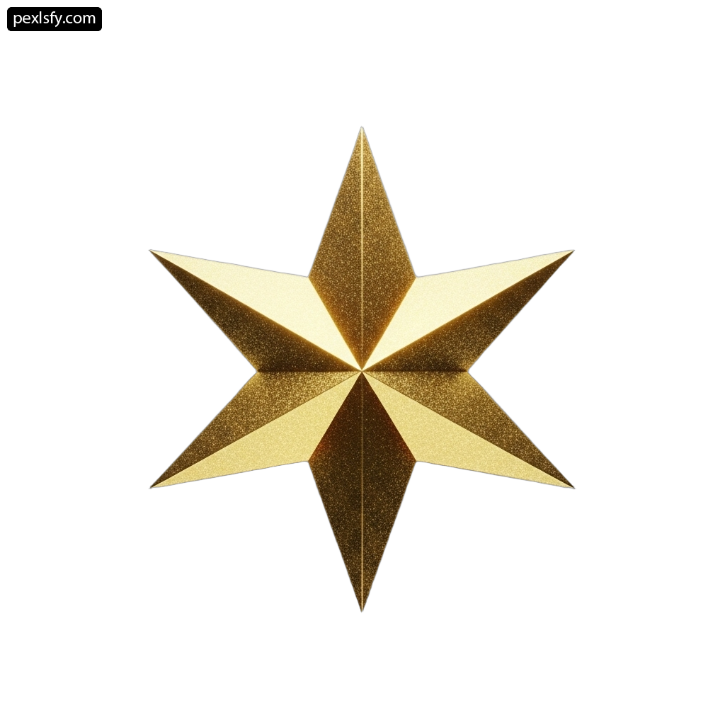 Gold star on a white background png transparent background