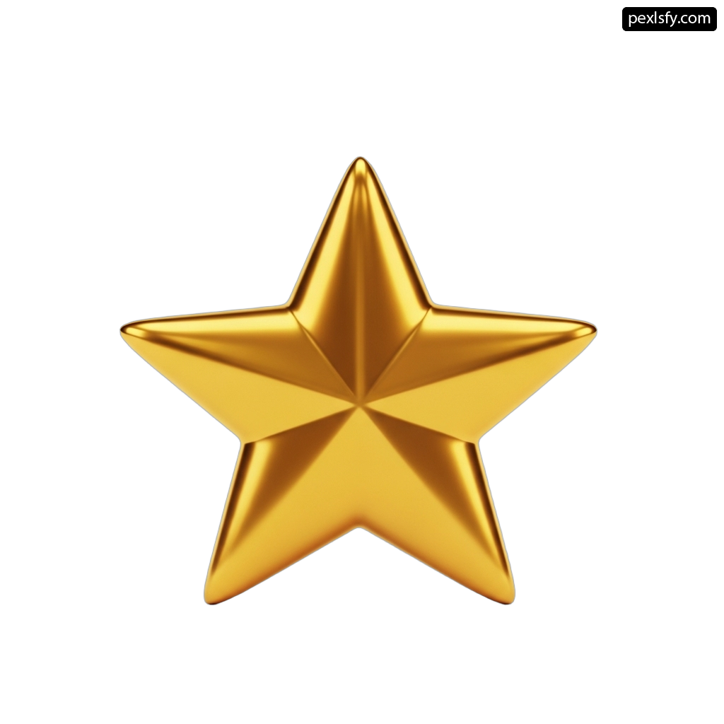 Gold star on a white background png transparent background