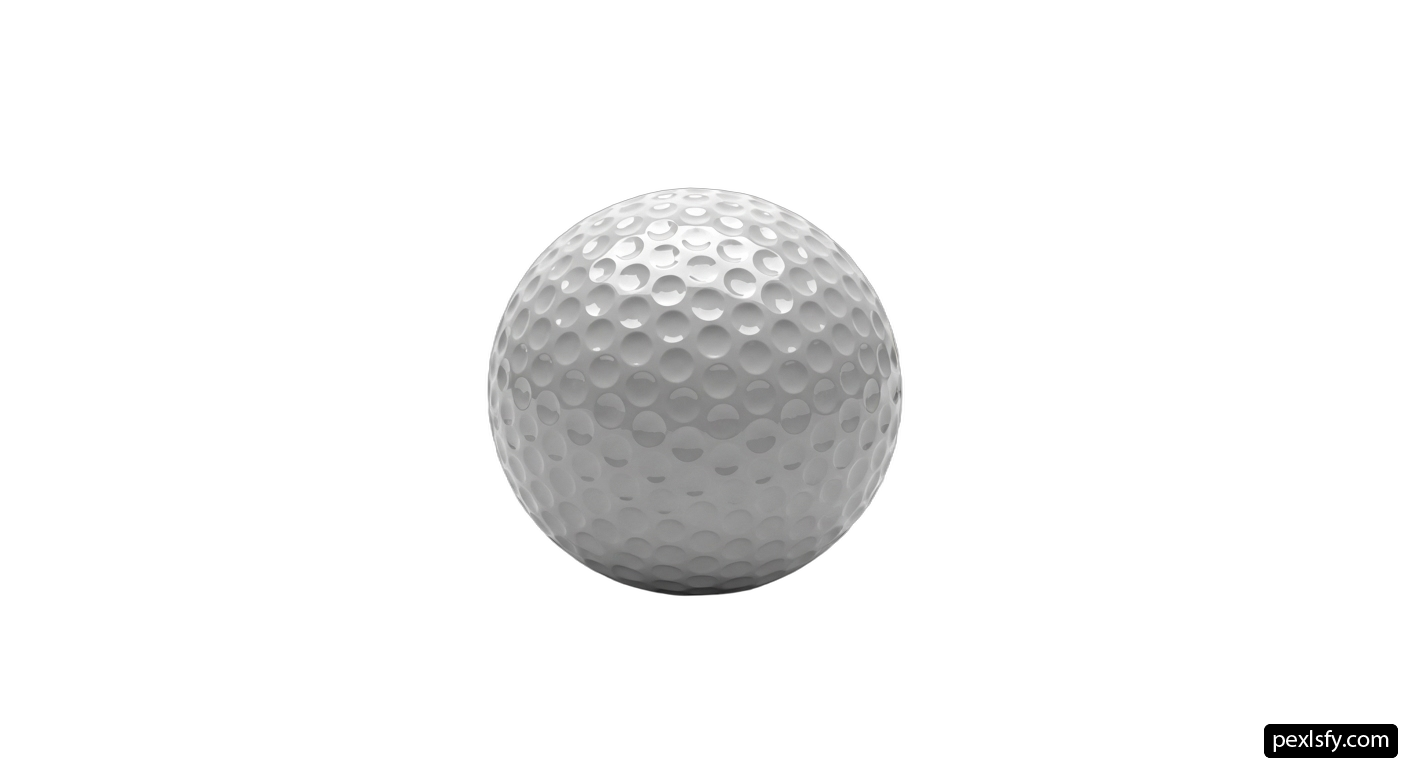 Golf ball on a white background png transparent background