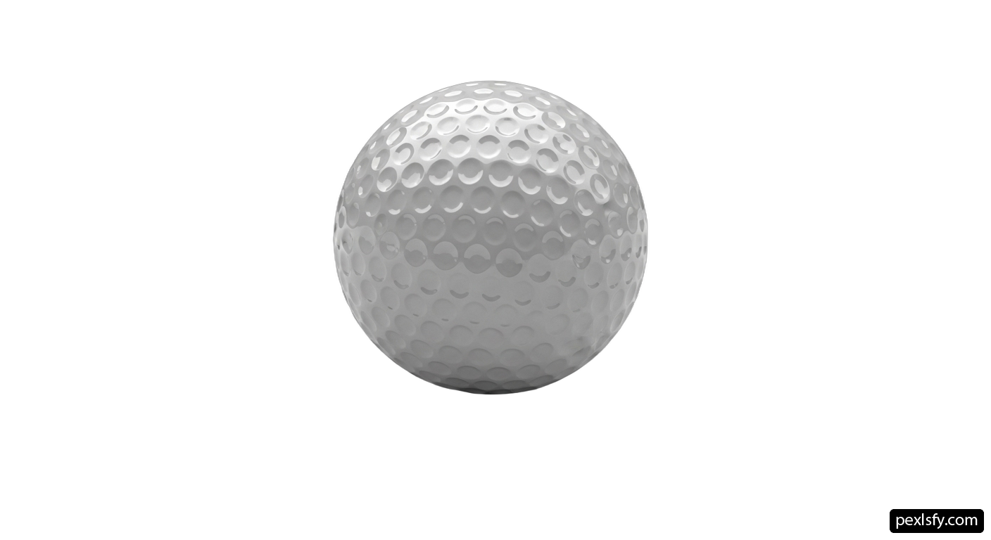 Golf ball on a white background png transparent background