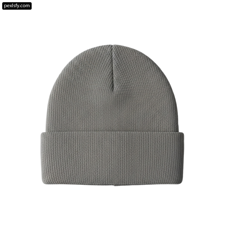 Gray beanie on a white background png transparent background