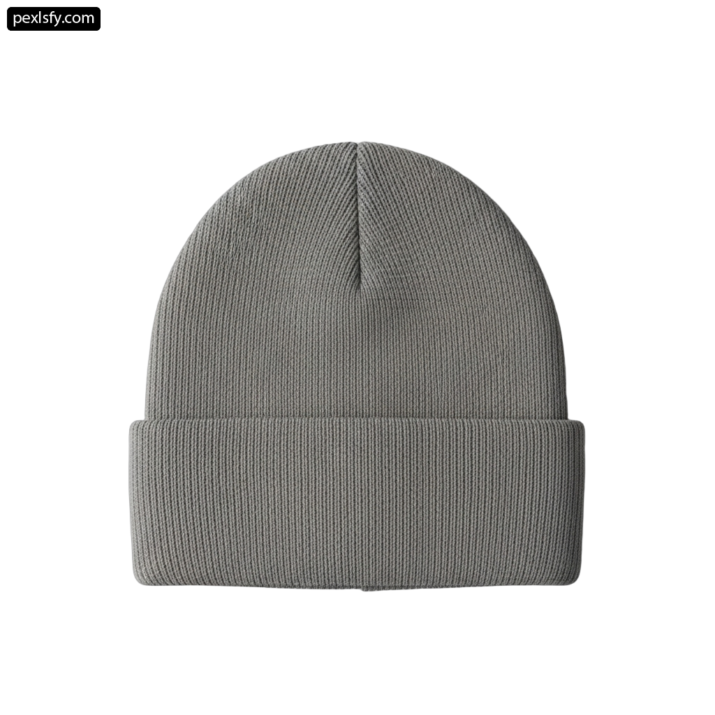 Gray beanie on a white background png transparent background