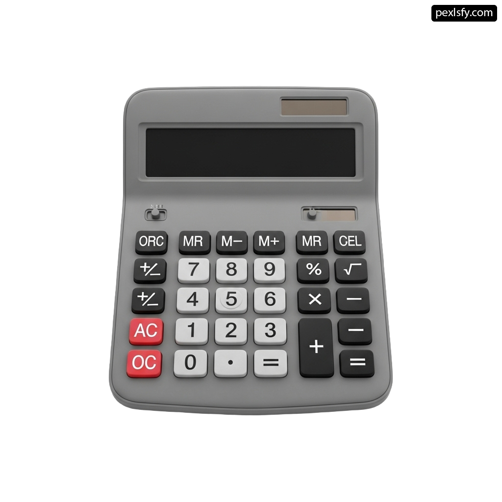 Gray calculator on a white background png transparent background