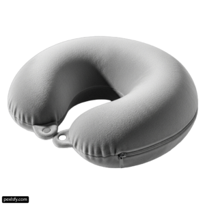 Gray neck pillow on a white background png transparent background
