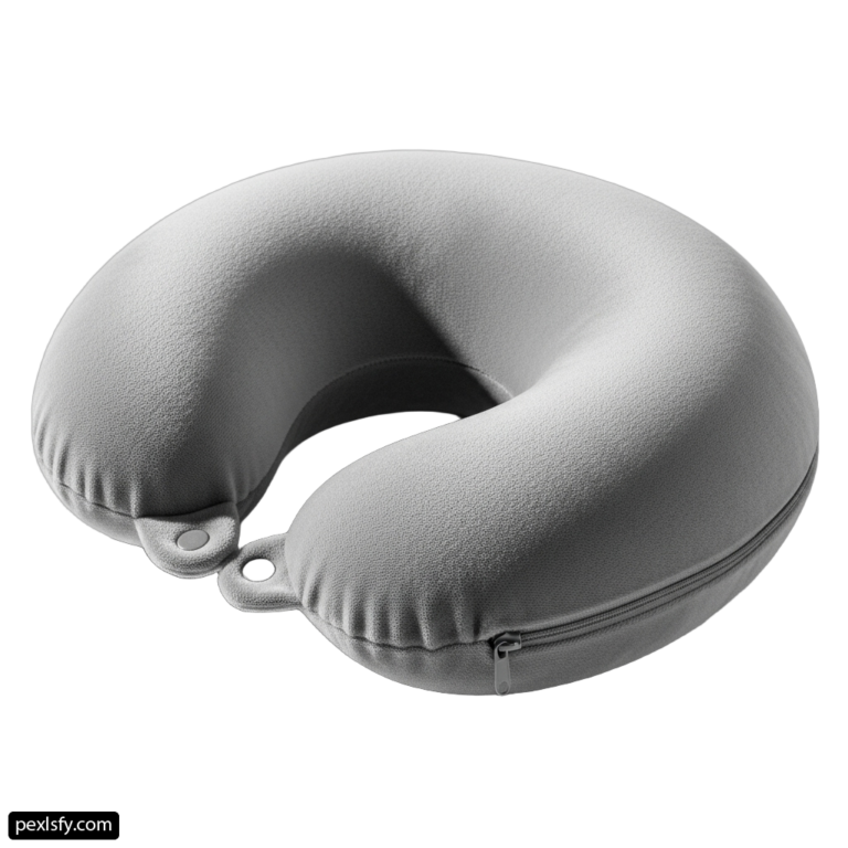 Gray neck pillow on a white background png transparent background