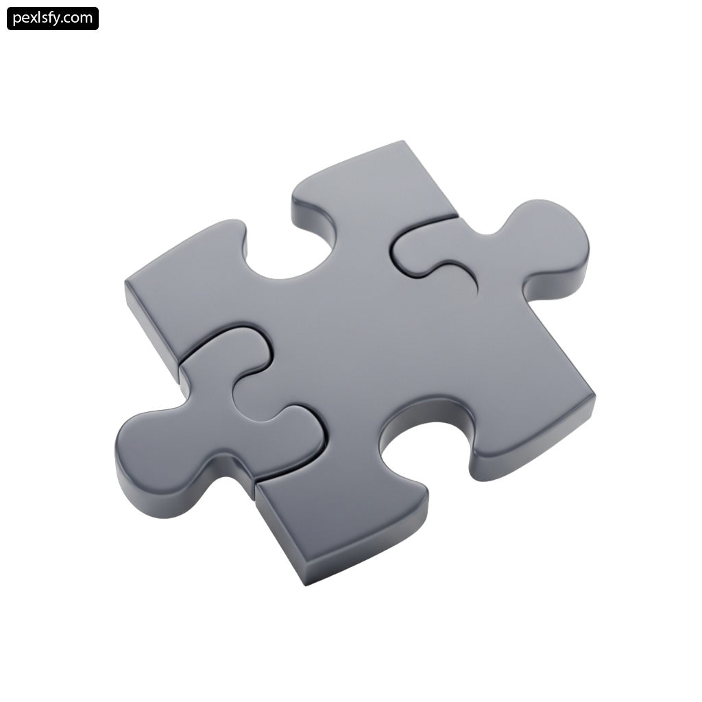 Gray puzzle piece on a white background png transparent background