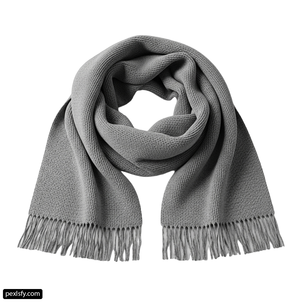 Gray scarf on a white background png transparent background