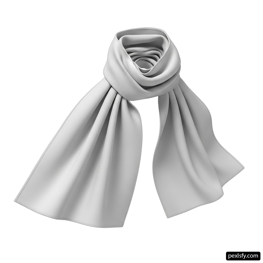 Gray scarf on a white background png transparent background
