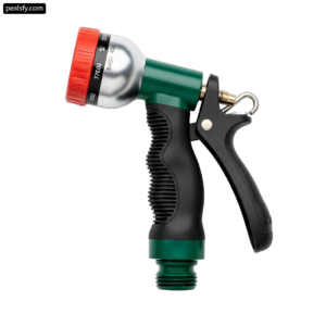 Green and black spray gun on a white background png transparent background