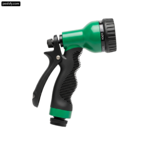 Green and black spray gun on a white background png transparent background