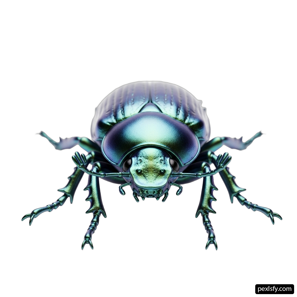 Green beetle on a white background png transparent background