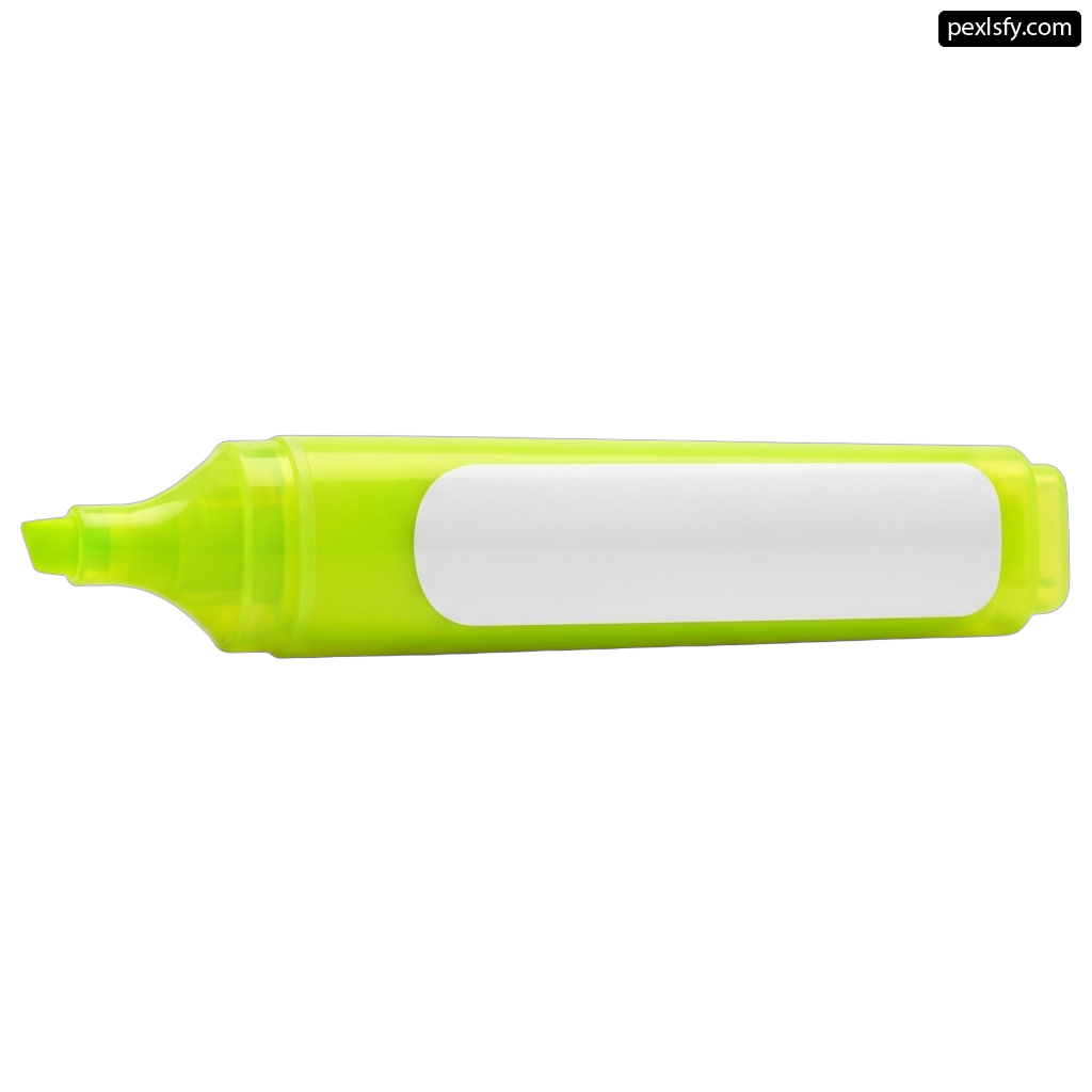 Green marker with a white tip on a white background png transparent background
