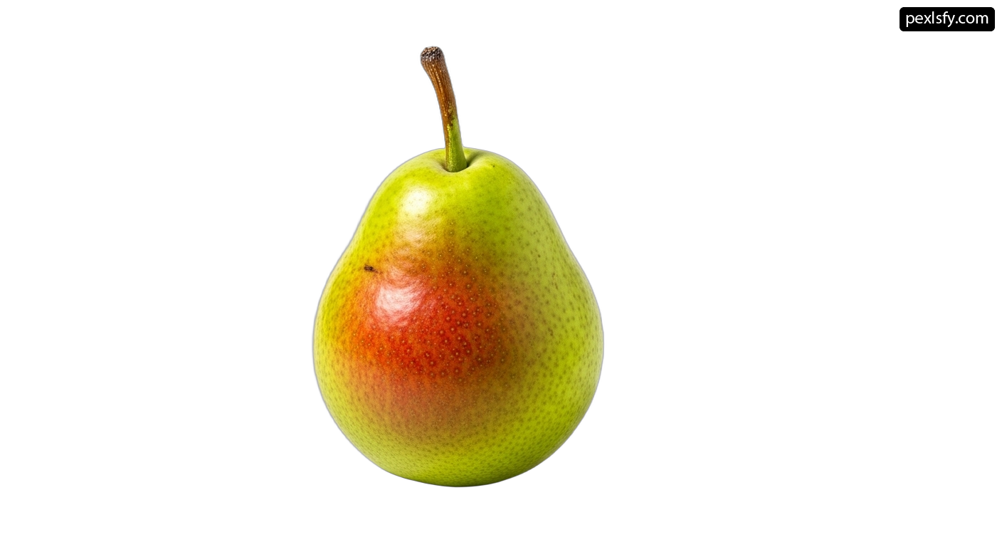 Green pear on a white background png transparent background