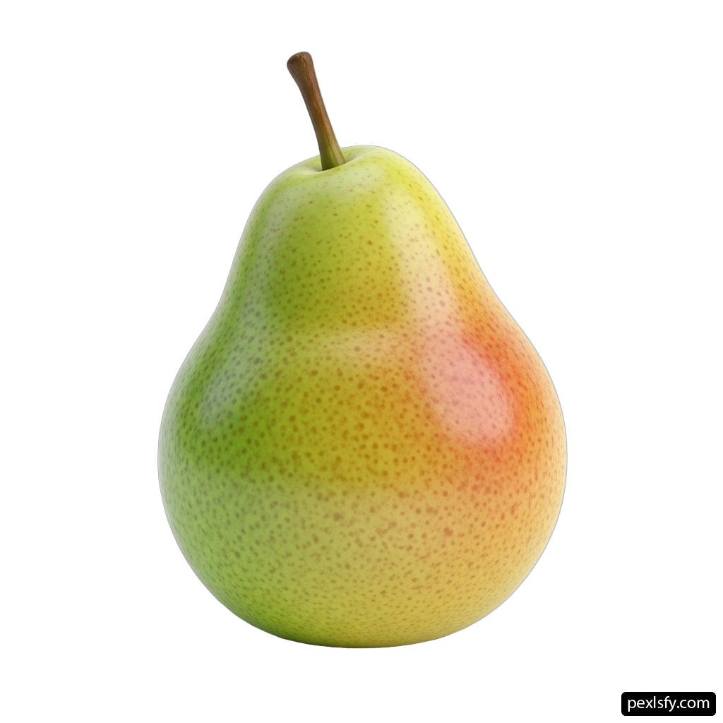 Green pear on a white background png transparent background