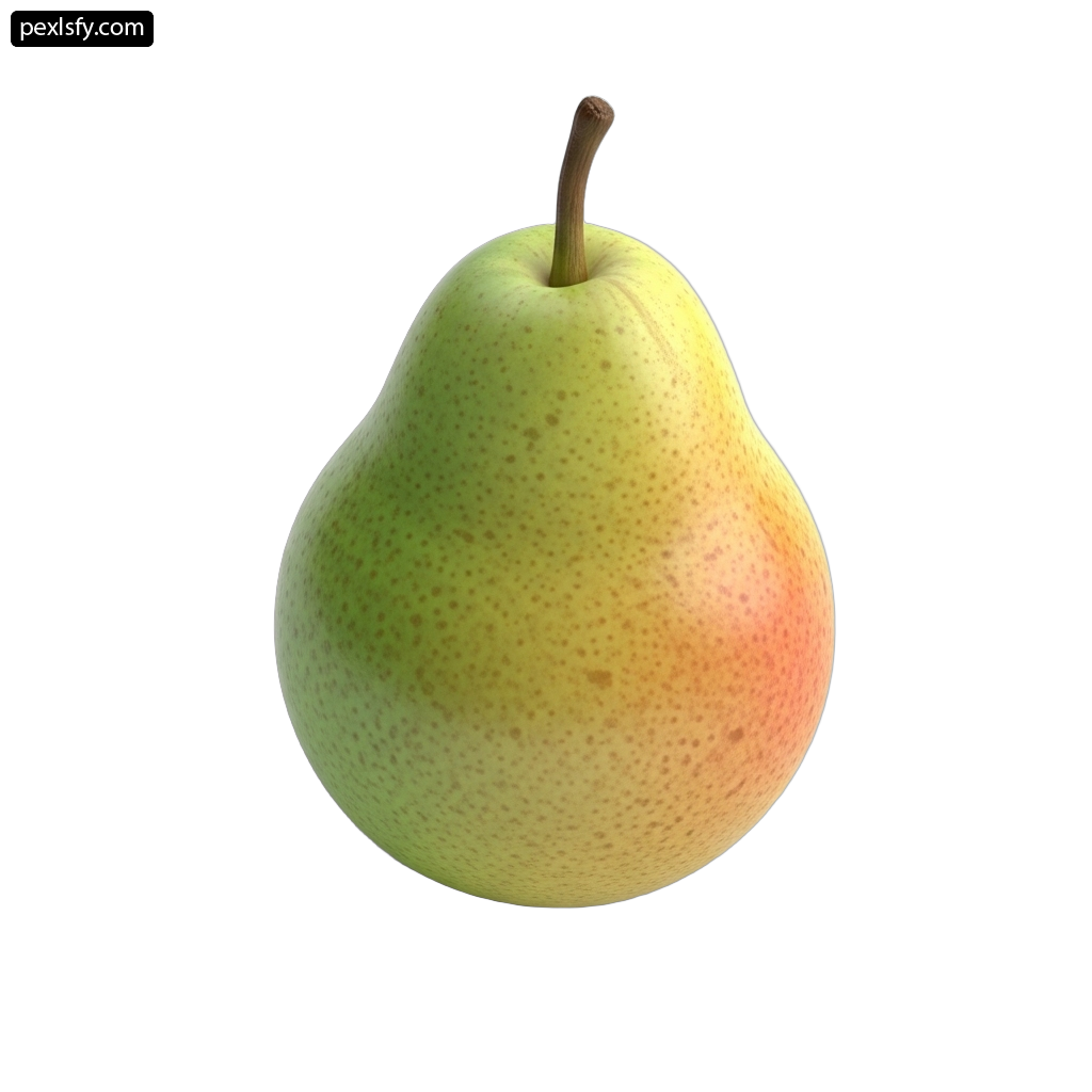 Green pear on a white background png transparent background
