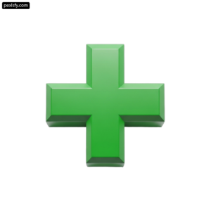 Green plus sign on a white background png transparent background