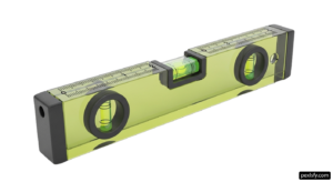 Green spirit level on a white background png transparent background