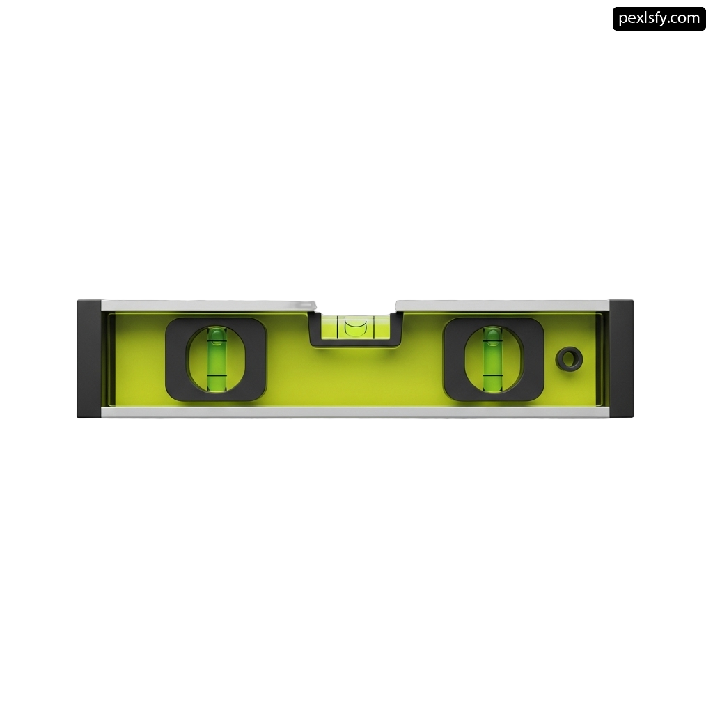 Green spirit level on a white background png transparent background