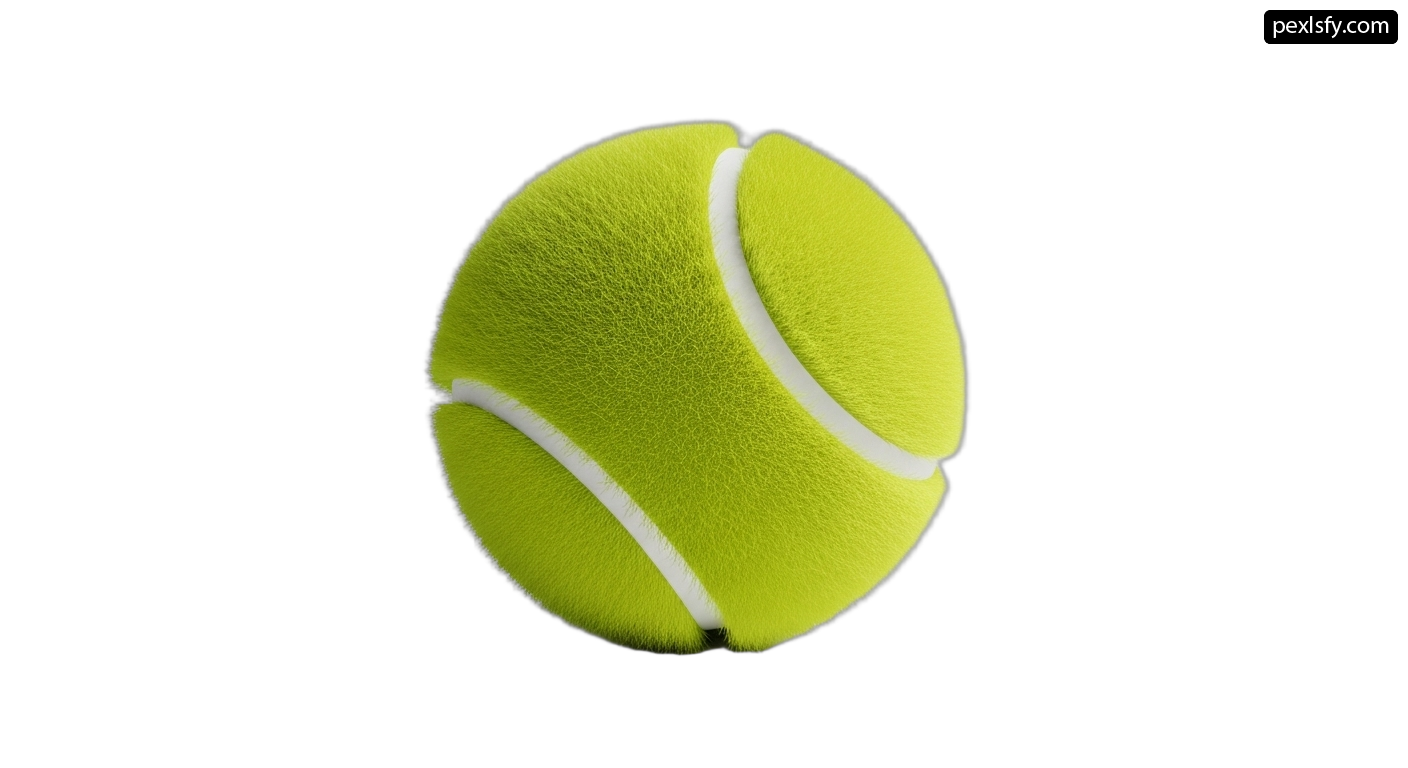 Green tennis ball on a white background png transparent background