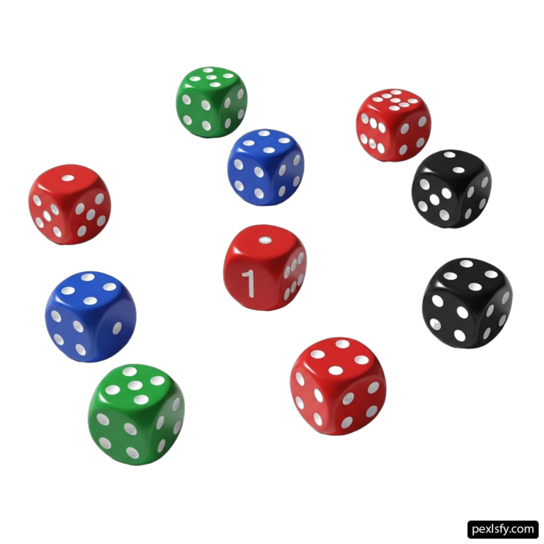 Group of dices with numbers on them png transparent background