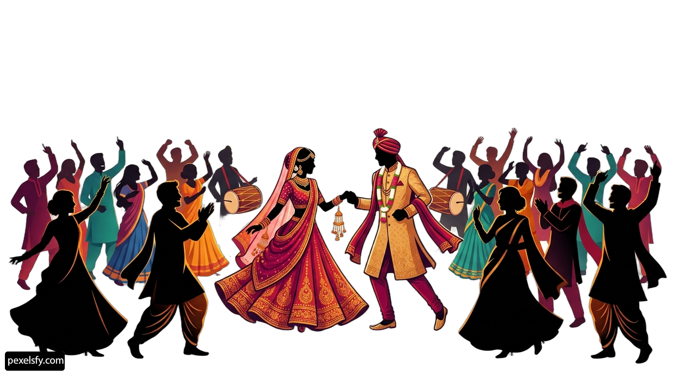 Group of people dancing in a circle png transparent background