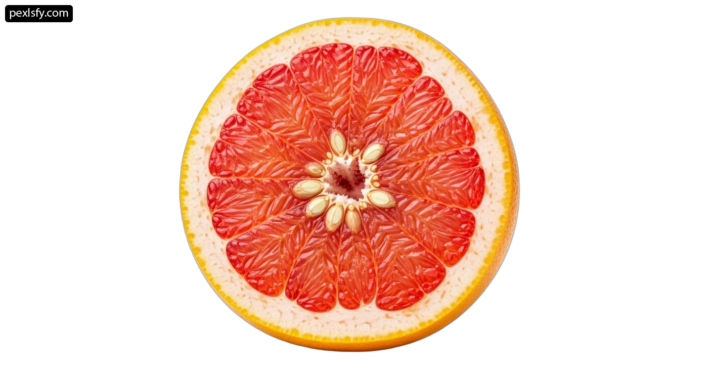 Half of a grapefruit on a white background png transparent background