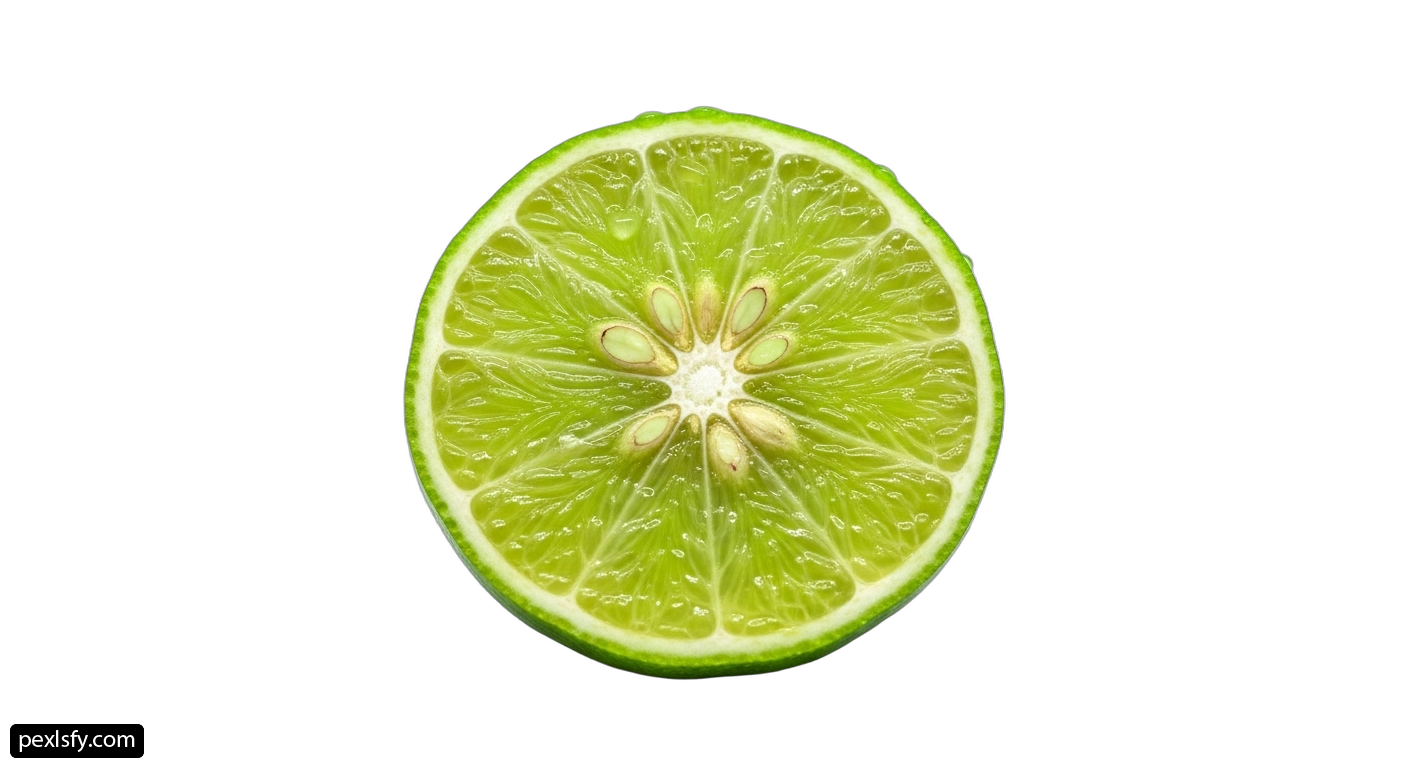 Half of a lime on a white background png transparent background