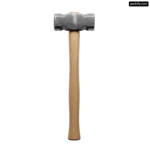 Hammer with a wooden handle on a white background png transparent background