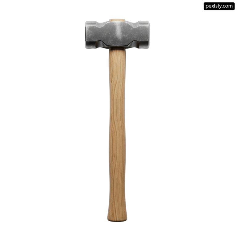 Hammer with a wooden handle on a white background png transparent background
