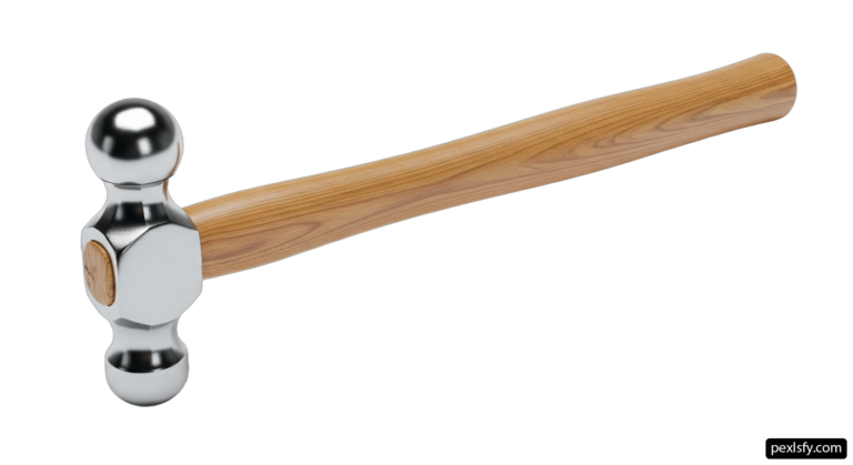 Hammer with a wooden handle on a white background png transparent background