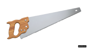 Hand saw with a wooden handle on a white background png transparent background