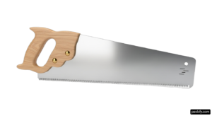 Hand saw with a wooden handle on a white background png transparent background