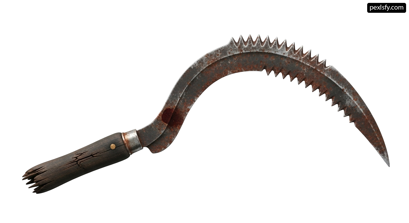 Hand saw with a wooden handle on a white background png transparent background