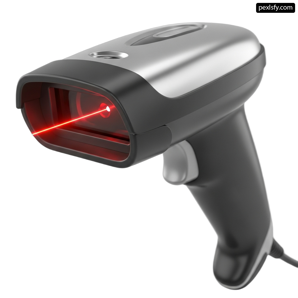 Handheld laser gun with a red laser on it png transparent background