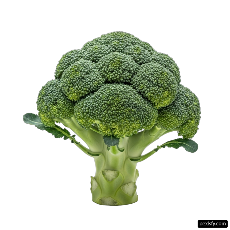 Head of broccoli on a white background png transparent background