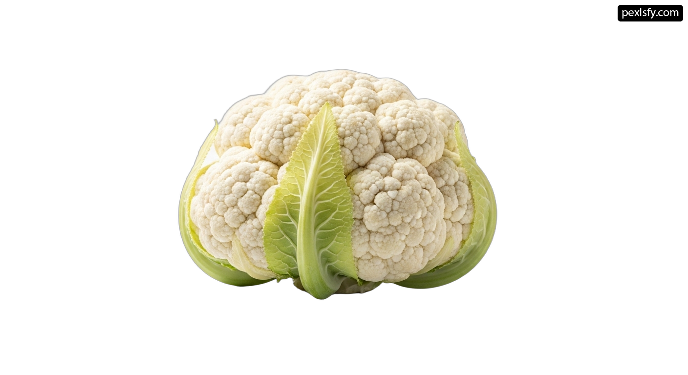 Head of cauliflower on a white background png transparent background