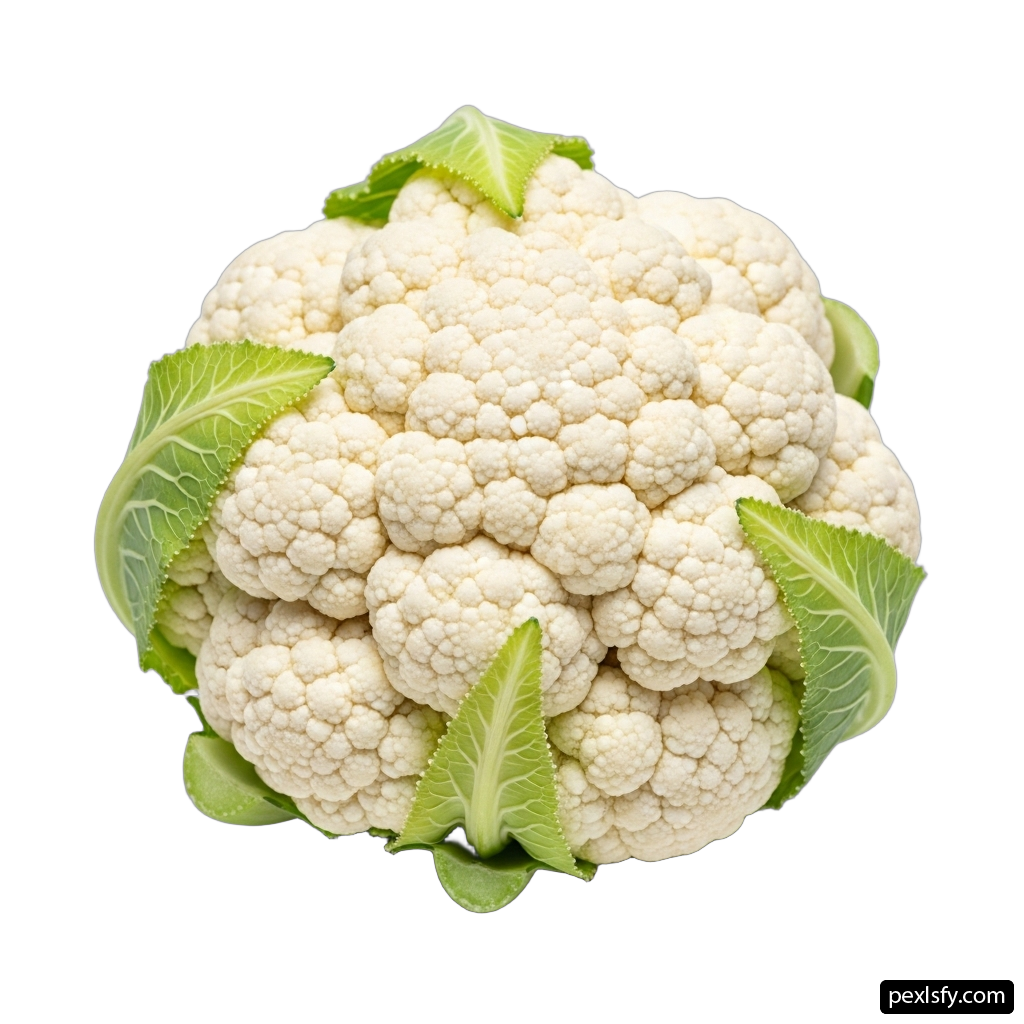 Head of cauliflower on a white background png transparent background