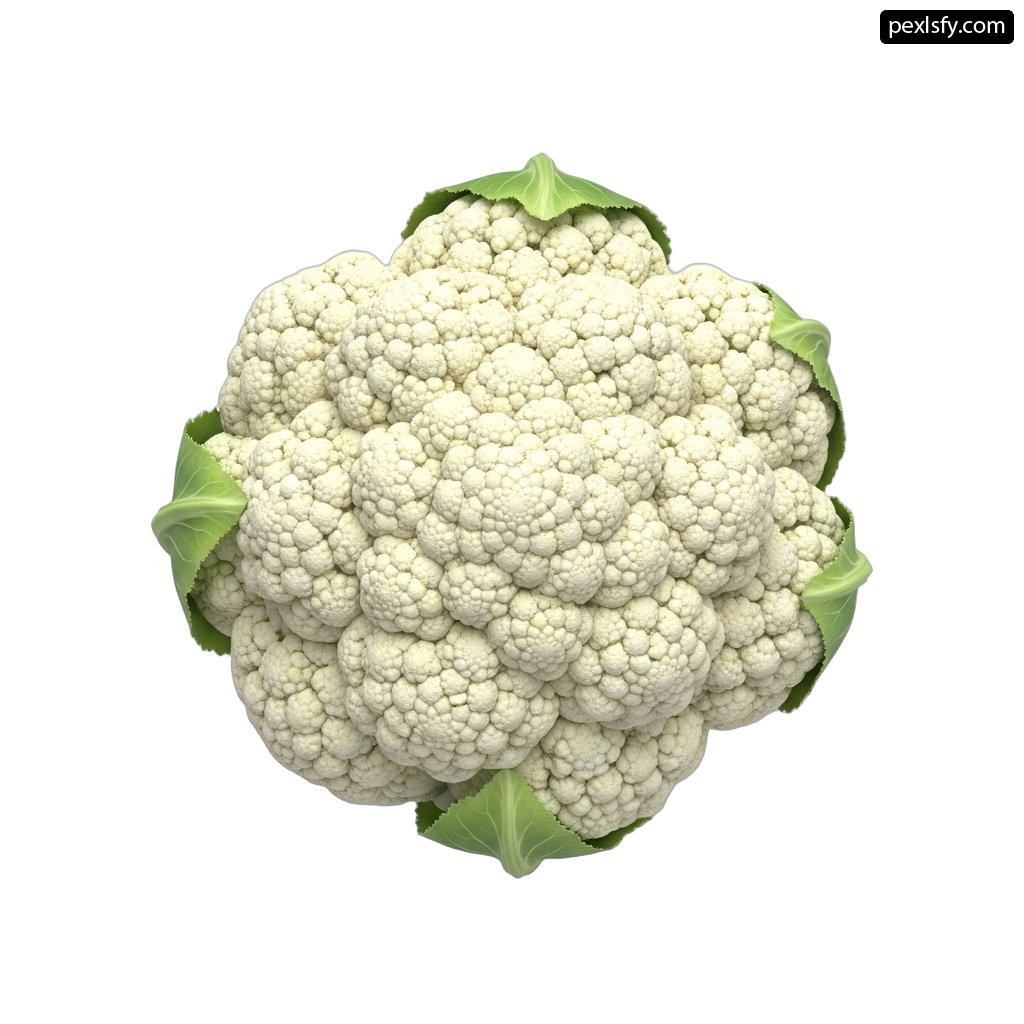 Head of cauliflower on a white background png transparent background