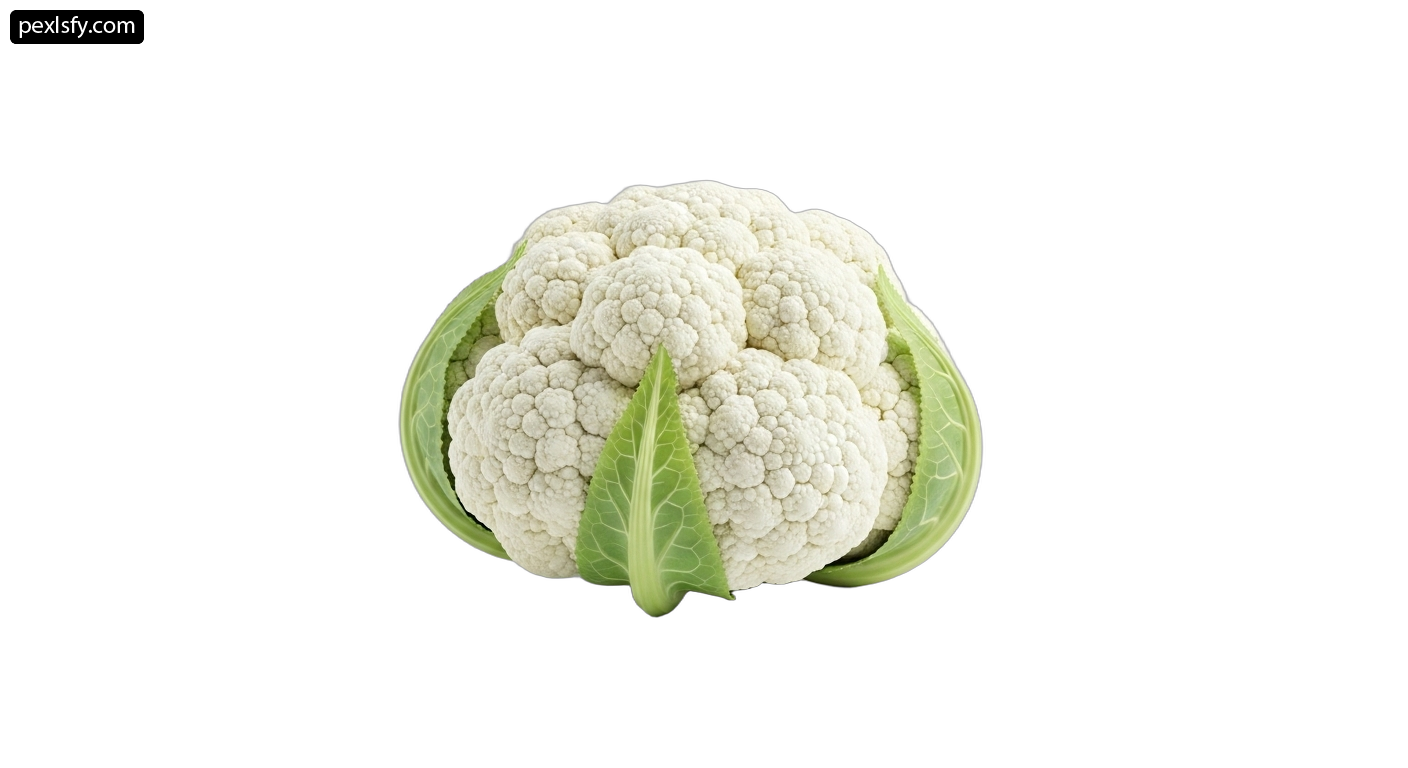 Head of cauliflower on a white background png transparent background