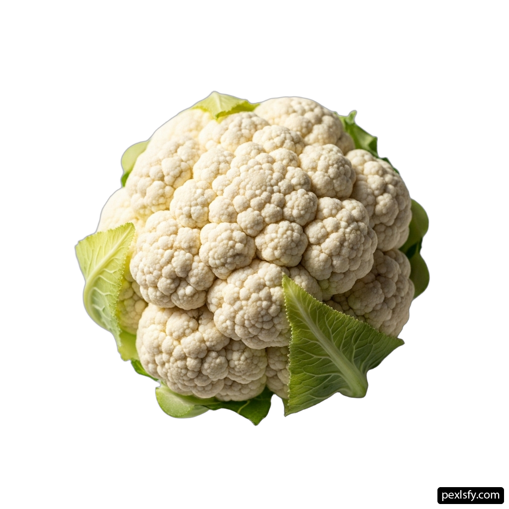 Head of cauliflower on a white background png transparent background