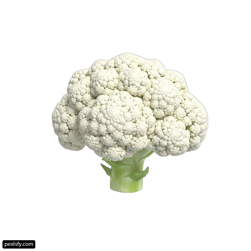 Head of cauliflower on a white background png transparent background