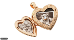 Heart shaped locke with a picture of a dog in it png transparent background