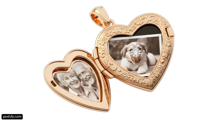 Heart shaped locke with a picture of a dog in it png transparent background
