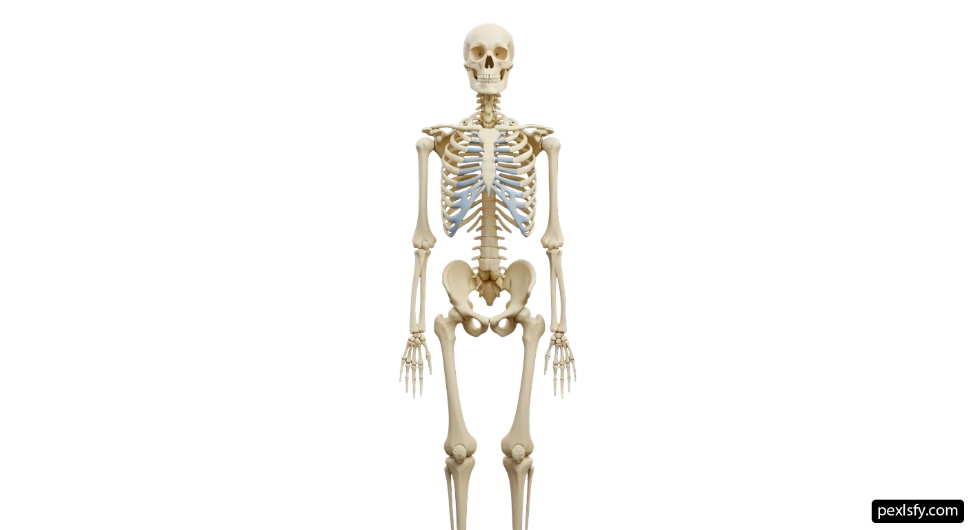 Human skeleton on a white background png transparent background