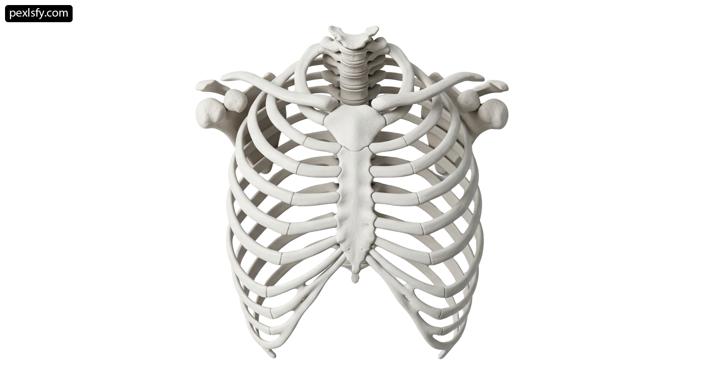 Human skeleton on a white background png transparent background