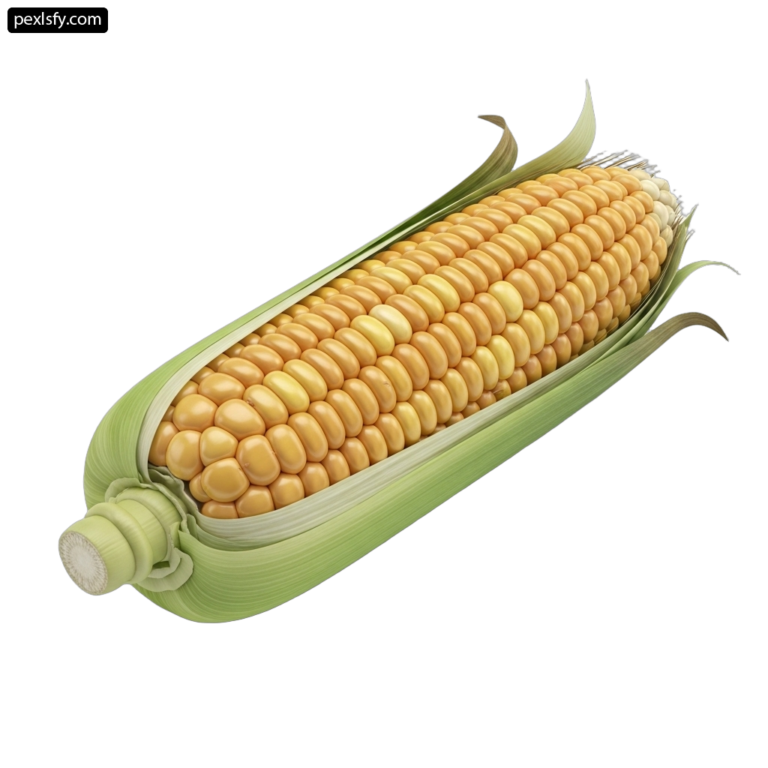 Illustration of an ear of corn on a white background png transparent background