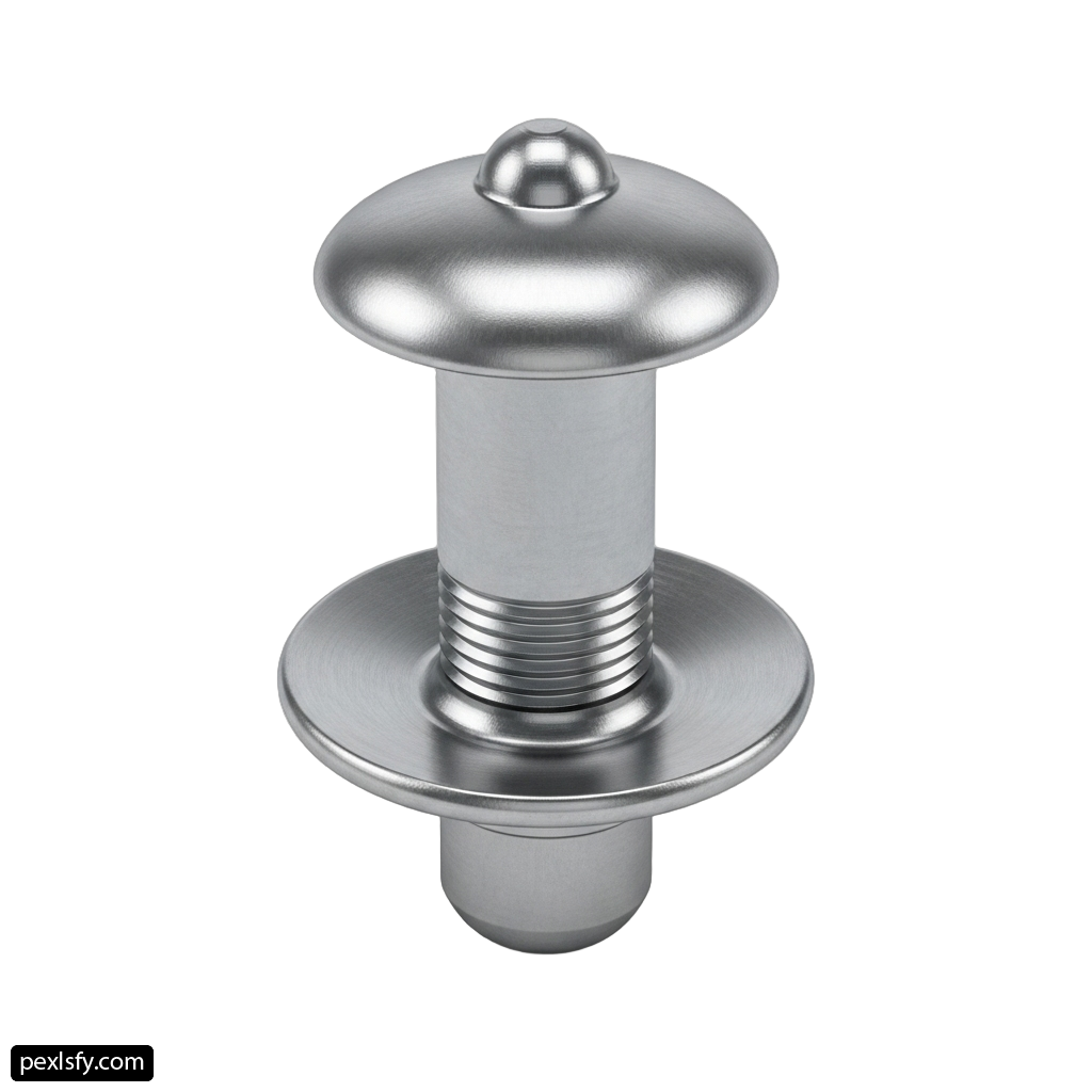 Image of a stainless steel knob on a white background png transparent background